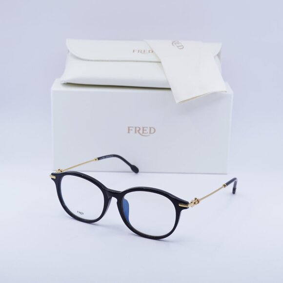 Fred FG50005F 001 Square 51mm Eyeglasses - Black/Gold - Picture 5 of 10